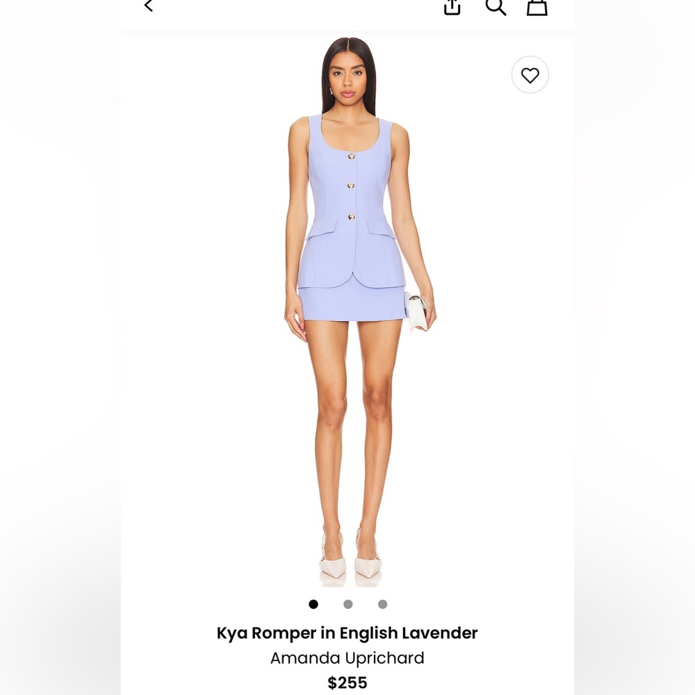 NWT Amanda Uprichard Kya Romper in English Lavender